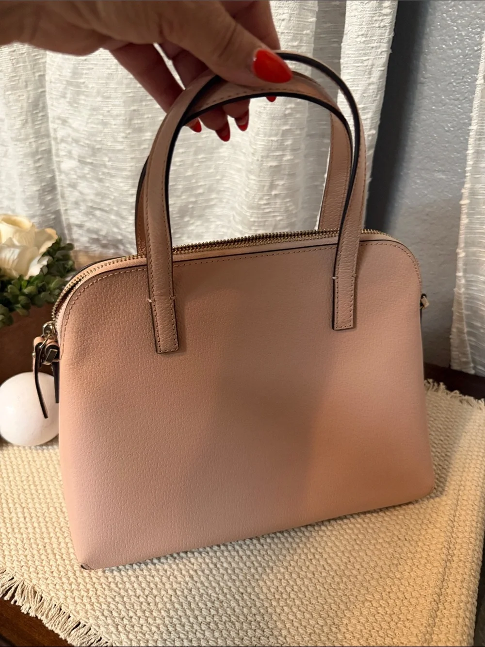 Kate Spade ♠️ Blush Pink Bow Accent Top-Handle Women’s Handbag